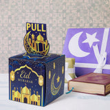 Xqumoi Eid Mubarak Money Box for Cash Gift Pull - Ramadan Gift Boxes for Cash with Pull Out Card Funny DIY Eid Al-fitr Holiday Surprise Explosion Holder Gift Box Creative Way to Give Cash as A Gift