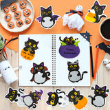 Xqumoi 30 Pack Halloween Black Cat Sticky Notes, Weird Characters Sticky Notepad Cute Cats Memo Pads Self Sticky Notes Page Markers for Office School Classroom Student Party Favor Goodies Bag Fillers