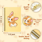 Xqumoi Corgi Stationary Supplies Gift Set - Corgi Sticky Notes Pads 2 Pack A5 Spiral Notebooks Black Gel Ballpoint Pen Pencil Case Card Badge Holder with Lanyard Office School Supplies Gift with Box