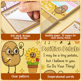 Xqumoi Positive Potato Sticky Notes Set - to Do List Self-Stick Note Pads, Inspirational Sticky Notes, Motivational Writing Memo Pad, Appreciation Positive Gift, Back to School Office Supplies