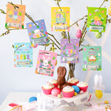 Xqumoi Easter Bunny Peep Money Holders for Cash Gift - 24 Sets Bunny Egg Happy Eatser Cards Money Holder Ornaments with Plastic Cover and Adhesive Basket Tag Gift Card DIY Holiday Surprise