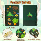 Xqumoi Camping Sticky Note A5 Notebooks Pens Stationary Set - Camp Adventure Self-Stick Notes Pads Spiral Notebooks Black Gel Ballpoint Pens School Office Supplies Teacher Appreciation Gift with Box