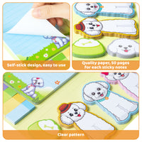 Xqumoi I Just Really Like Bichon Frise Sticky Notes Set, 550 Sheets, Cute Bichon Frise Self-Stick Note Pads Animal Divider Tabs Bundle Writing Memo Pads Page Marker Back to School Office Supplies Gift