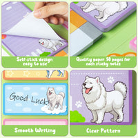 Xqumoi I Just Really Like Samoyed Sticky Notes Set, 550 Sheets, Cute Samoyed Self-Stick Notes Pads Animal Divider Tabs Bundle Writing Memo Pads Page Marker Back to School Office Supplies Small Gift