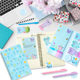 Xqumoi Axolotl Sticky Note A5 Notebooks Pens Stationary Set - Axolotl Self-Stick Notes Pads Spiral Notebooks Black Gel Ballpoint Pens School Office Supplies Teacher Appreciation Gift with Box (Blue)