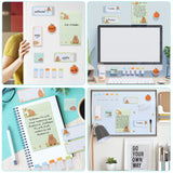 Xqumoi Don't Worry Be Capy Sticky Notes Set, 550 Sheets, Capybara and Orrange Pattern Self-Stick Notes Pads Animal Divider Tabs Bundle Writing Memo Pads Page Marker School Office Supplies Small Gift