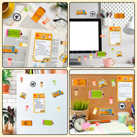 Best Bus Driver Sticky Notes Set - School Bus Pencil Shaped Self-Stick Note Pads Teacher Appreciation Thank You Gift Writing Memo Pad Page Marker Back to School Office Party Favors Supplies