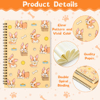 Xqumoi Corgi Sticky Note A5 Notebooks Pen Stationary Set - Corgi Self-Stick Notes Pads 2 Pack Spiral Notebooks Black Gel Ballpoint Pen School Office Supplies Teacher Appreciation Gift with Box