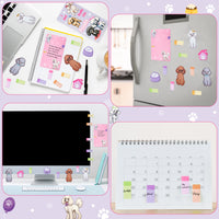 Xqumoi I Just Really Like Poodle Sticky Notes Set, 550 Sheets, Cute Cartoon Poodle Self-Stick Notes Pads Animal Divider Tabs Bundle Writing Memo Pads Page Marker Back to School Office Supplies Gift