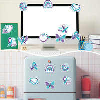 Xqumoi 30 Pack Suicide Prevention Awareness Sticky Notes - Purple & Teal Ribbons with Inspirational Message Self Sticky Writing Memo Pads for School Charity Events Party Favors Goodies Bag Fillers