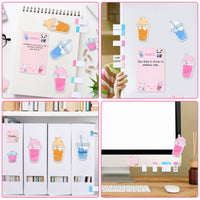 Xqumoi I Just Really Like Boba Sticky Notes Set, 550 Sheets, Cute Bubble Tea Self-Stick Notes Pads Milk Tea Theme Divider Tabs Bundle Writing Memo Pads Page Marker School Office Supplies Small Gift