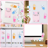 Xqumoi I Just Really Like Boba Sticky Notes Set, 550 Sheets, Cute Bubble Tea Self-Stick Notes Pads Milk Tea Theme Divider Tabs Bundle Writing Memo Pads Page Marker School Office Supplies Small Gift