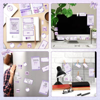 Xqumoi Coquette Purple Bow Sticky Notes Set - I’m Just A Girl Self-Stick Note Pads Bowknot Notepads Writing Memo Pad Page Marker Bookmarker Preppy Girly Stuff Back to School Office Supplies Gift