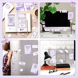 Xqumoi Coquette Purple Bow Sticky Notes Set - I’m Just A Girl Self-Stick Note Pads Bowknot Notepads Writing Memo Pad Page Marker Bookmarker Preppy Girly Stuff Back to School Office Supplies Gift