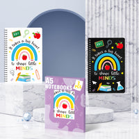 Xqumoi 2 Pack Black White A5 Teacher Spiral Notebooks, It Takes A Big Heart to Shape Little Minds Ruled Hardbound Journal Writing Notebooks Teacher Appreciation Gift Back to School Office Supplies