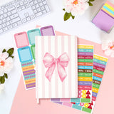 Xqumoi Coquette Pink Bow Hardcover Ruled Journal Notebook with Planner Stickers, A5 Hardbound Lined Journal Writing Notebook Teacher Appreciation Gift Back to School Office Supplies Diary Notepad