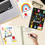 Xqumoi 4 Pack Black White A5 Teacher Spiral Notebooks - Teaching is A Work of Heart Ruled Hardbound Journal Writing Notebooks Teacher Appreciation Gift Back to School Office Supplies Notepad Diary