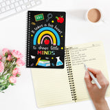 Xqumoi 2 Pack A5 Teacher Spiral Notebooks, It Takes A Big Heart to Shape Little Minds Ruled Hardbound Journal Writing Notebooks Teacher Appreciation Gift Back to School Office Supplies Notepad (Black)
