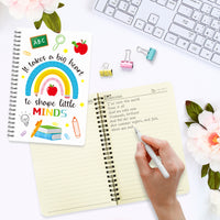 Xqumoi 2 Pack Black White A5 Teacher Spiral Notebooks, It Takes A Big Heart to Shape Little Minds Ruled Hardbound Journal Writing Notebooks Teacher Appreciation Gift Back to School Office Supplies