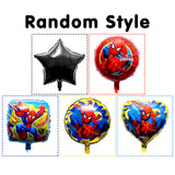 Xqumoi 8Pcs Superhero Balloons 4th Birthday Party Decorations Spider Giant Number 4 Round Square Star Shape Foil Balloons, Superhero Theme Birthday Party Favors Supplies Decorations for Baby Kids Boys