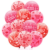 Xqumoi 50Pcs Galentine's Day Balloons Set Valentine’s Day Party Decorations for Women Girls 12Inch Red Pink Latex Balloons No Boys Allowed Bachelorette Party Decor Ladies Celebration Party Supplies