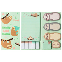 Xqumoi I Just Really Like Sloths Sticky Notes Set, 550 Sheets, Cute Cartoon Sloths Self-Stick Notes Pads Animal Divider Tabs Bundle Writing Memo Pads Page Marker School Office Supplies Small Gift