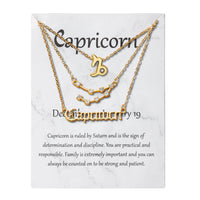 Xqumoi Capricorn Zodiac Layer Necklaces 14K Gold Plated 12 Constellation Zodiac Dainty Pendant Choker Horoscope Astrology Star Necklace Jewelry Birthday Gifts for Women Girls with Marble Display Card