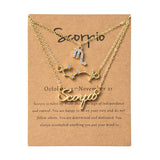 Xqumoi Scorpio Zodiac Layer Necklaces 14K Gold Plated 12 Constellation Cubic Zirconia Stones Zodiac Dainty Pendant Choker Horoscope Astrology Star Necklace Jewelry Birthday Gift for Women Girls