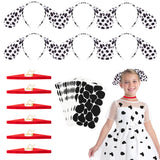 Xqumoi Dalmatian Spot Dog Costume Puppy Ears Headband Velvet Necklaces Adhesive Sticker Book Week Costume 100th Day of School