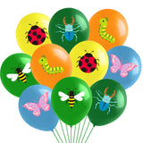 Xqumoi 50Pcs Bugs Party Balloons 12Inch Spring Summer Insect Theme Latex Balloons Party Decorations Supplies Butterfly Bee Ladybug Caterpillar Stag Beetle Patterns Balloon for Birthday Baby Shower