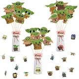 Xqumoi 80Pcs Baby Yoda Party Decorations, Centerpiece Sticks Table Toppers and Stickers, Cupcake Toppers Photo Booth Props for Kids Space Galaxy Wars Child Alien Themed Party Favors Supplies Birthday