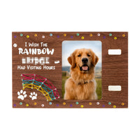 Xqumoi Pet Memorial Wooden Picture Frame with Collar Design, 4X6 Inch I Wish The Rainbow Had Visiting Hours Photo Frame with 3D Rainbow String Art Pet Remembrance Pet Loss Sympathy Keepsake Gifts