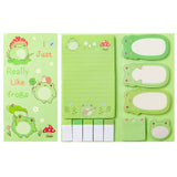 Xqumoi I Just Really Like Frogs Sticky Notes Set, 550 Sheets, Cute Cartoon Frogs Self-Stick Notes Pads Animal Divider Tabs Bundle Writing Memo Pads Page Marker School Office Supplies Small Gift