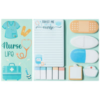 Xqumoi Nurse Sticky Notes Set, 550 Sheets, Cute Cartoon Medical Supplies Self-Stick Notes Pads Bundle Writing Memo Pads Page Marker for Nursing Student Essentials Hospital School Nurse Supplies Gift