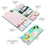 Xqumoi I Just Really Like Cat Sticky Notes Set, 550 Sheets, Cute Cat and Paw Shaped Self-Stick Notes Pads Animal Divider Tabs Bundle Writing Memo Pads Page Marker School Office Supplies Small Gift