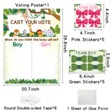 Xqumoi Wild Animals Gender Reveal Party Games Jungle Safari Themed Cast Your Vote Gender Reveal Poster with Team Boy Team Girl Voting Stickers Set Party Pin Games Supplies Decorations Baby Shower