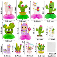 Xqumoi 12Pcs Pink Llama Cactus Honeycomb Centerpieces Bolivian Peru Alpaca Cactus Double-Sided Table Toppers Decorations 3D Cardstock Cinco De Mayo Fiesta Mexican Party Supplies Photo Booth Props