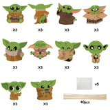 Xqumoi 80Pcs Baby Yoda Party Decorations, Centerpiece Sticks Table Toppers and Stickers, Cupcake Toppers Photo Booth Props for Kids Space Galaxy Wars Child Alien Themed Party Favors Supplies Birthday