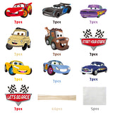 Xqumoi 80Pcs Race Car Party Decorations, Centerpiece Sticks Table Toppers Anime Stickers Let's Go Racing Themed Party Favors Supplies Photo Booth Props Decorations for Kids Boys Birthday Baby Shower