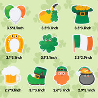 Xqumoi 30 Pack St. Patrick's Day Mixed Sticky Notes Total 600 Sheets Irish Lucky Green Shamrock Clover Gnome Self Adhesive Notepads Office Supplies for School Student Kids Class Party Favor