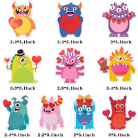 Xqumoi 30 Pack Valentines Monster Sticky Notes, Total 600 Sheets, Cute Valentine's Day Heart Monsters Self Sticky Memo Pads for Office School Student Kids Classroom Goodies Rewards Party Favor Gift