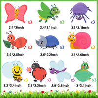 Xqumoi 30 Pack Bugs Sticky Notes, Total 600 Sheets, Cute Spring Insects Ladybugs Bee Butterfly Self Sticky Memo Pads for Office School Student Kids Class Birthday Party Favors Goodies Bag Fillers