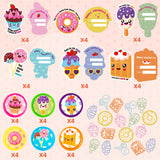 Xqumoi 24Pcs Valentine’s Day Dessert Stampers with Gift Cards Valentines Greeting Cards Sweet Cake Donut Stamps Party Favors Kids Exchange Gifts School Classroom Student Prizes Goody Bag Fillers