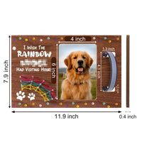 Xqumoi Pet Memorial Wooden Picture Frame with Collar Design, 4X6 Inch I Wish The Rainbow Had Visiting Hours Photo Frame with 3D Rainbow String Art Pet Remembrance Pet Loss Sympathy Keepsake Gifts