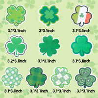 Xqumoi 30 Pack St. Patrick's Day Shamrock Sticky Notes Total 600 Sheets Irish Lucky Green Clover Self Adhesive Mini Notepads Office Supplies for School Student Kids Classroom Party Favor