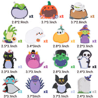 Xqumoi 30 Pack Halloween Sticky Notes, Weird Characters Sticky Notepad Pumpkin Skull Ghost Witch Memo Pads Self-Adhesive Notes for Home Office School Classroom Student Party Favor (Total 600 Sheets)