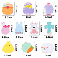 Xqumoi 30 Pack Easter Sticky Notes, Total 600 Sheets, Easter Egg Chick Bunny Cross Lamb Notepad Self-Adhesive Writing Memo Pads for Office School Student Kids Classroom Goodies Rewards Party Favor