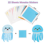 VIDEO  Xqumoi 9Pack Ocean Animals Mosaic Stickers Art Kit for Kids Toddlers DIY Handmade Art Sticky Craft Under the Sea Themed Octopus Turtle Shark Crab Jellyfish Seahorse Dolphin Fish Sticker-by-Number Gift