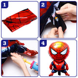 Xqumoi 8Pcs Superhero Balloons 6th Birthday Party Decorations Spider Giant Number 6 Round Square Star Shape Foil Balloons, Superhero Theme Birthday Party Favors Supplies Decorations for Baby Kids Boys