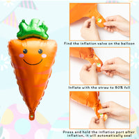 Xqumoi Easter Balloons Decorations - Pack of 20 | Happy Easter Foil Mylar Balloons Cute Chick Bunny Carrot Easter Egg Flower Party Supplies Spring Holiday Home School Classroom Baby Shower Decor